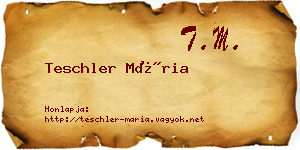Teschler Mária névjegykártya